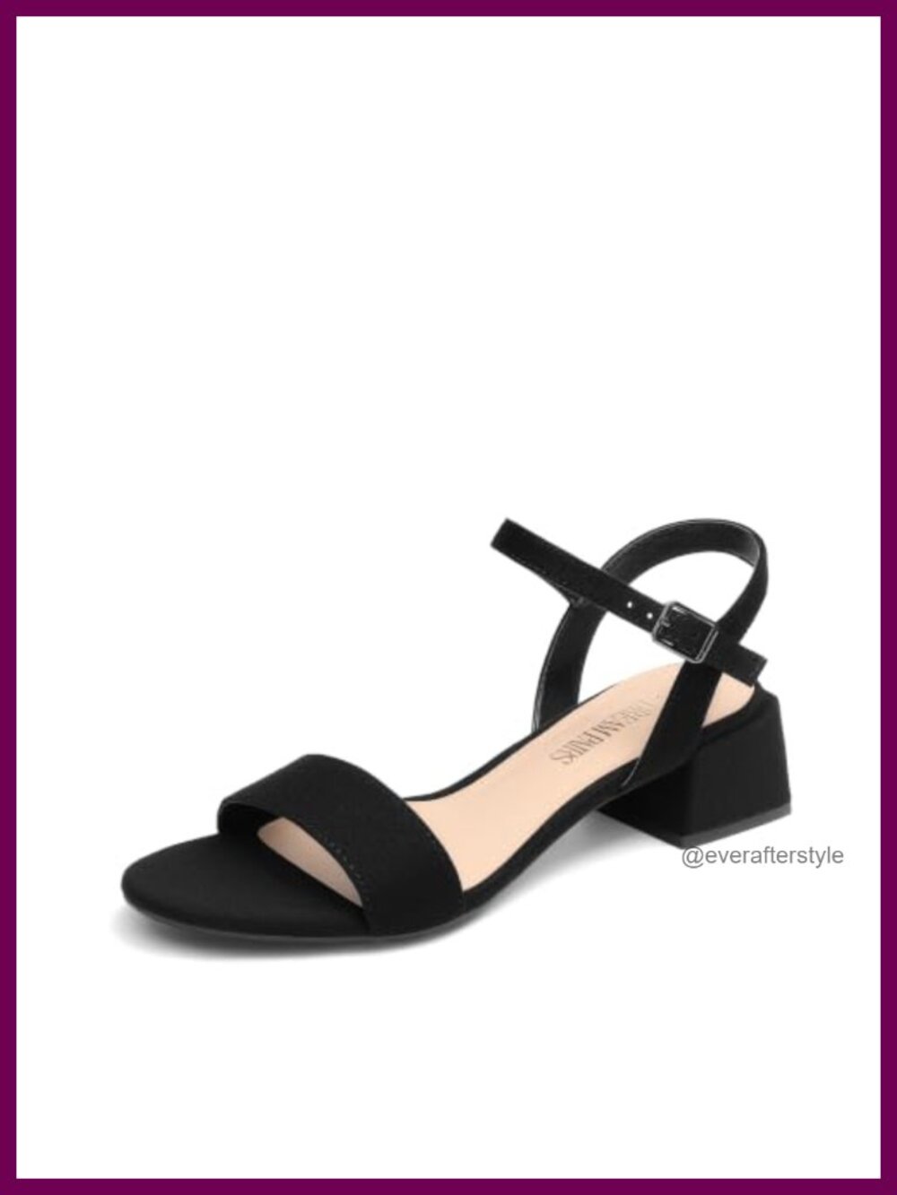 Women's Chunky Low Block Heel Dress Sandals Faux Suede Ankle Strap Open Toe
